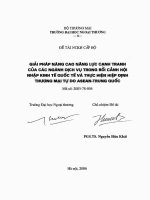 Đề tài nghiên cứu khoa học cấp bộ giải pháp nâng cao năng lực cạnh tranh của các ngành dịch vụ trong bối cảnh hội nhập kinh tế và thực hiện hiệp định thương mại tự do ASEAN   trung quốc 
