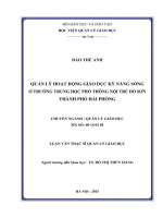 Quản lý hoạt động giáo dục kĩ năng sống ở trường trung học phổ thông nội trú Đồ Sơn thành phố Hải Phòng (Luận văn thạc sĩ)
