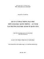 Quản lý hoạt động dạy học môn Giáo dục quốc phòng an ninh tại Trường Đại học Kinh tế Quốc dân Hà Nội (Luận văn thạc sĩ)