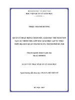 Quản lý hoạt động chăm sóc, giáo dục trẻ mầm non tại các nhóm trẻ, lớp mẫu giáo độc lập tư thục trên địa bàn quận Thanh Xuân, thành phố Hà Nội (Luận văn thạc sĩ)