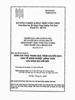 Báo cáo đề tài nhánh 2 đánh giá thực trạng quá trình chuyển dịch kinh tế nông nghiệp, nông thôn giai đoạn sau đổi mới 