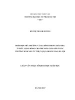 PHỐI HỢP NHÀ TRƯỜNG VÀ GIA ĐÌNH TRONG GIÁO DỤC Ý THỨC CỘNG ĐỒNG CHO TRẺ MẪU GIÁO LỚN Ở CÁC TRƯỜNG MẦM NON TƯ THỤC QUẬN HOÀNG MAI, HÀ NỘI