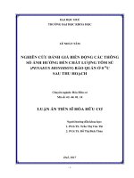 Nghiên cứu đánh giá biến động các thông số ảnh hưởng đến chất lượng tôm sú (Penaeus monodon) bảo quản ở 0 OC sau thu hoạch