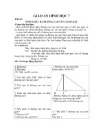 Giáo án Hình học 7 chương 3 bài 9: Tính chất ba đường cao của tam giác