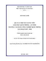 Quản lý đội ngũ giảng viên giáo dục quốc phòng  an ninh trường Cao đẳng Công nghiệp Quốc phòng giai đoạn 2015 2020 (Luận văn thạc sĩ)