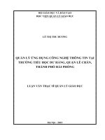 Quản lý ứng dụng công nghệ thông tin tại Trường tiểu học Dư Hàng, quận Lê Chân, thành phố Hải Phòng (Luận văn thạc sĩ)