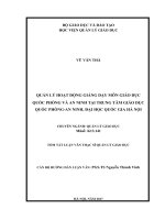 Quản lý hoạt động giảng dạy môn Giáo dục quốc phòng và an ninh tại Trung tâm Giáo dục quốc phòng  An ninh, Đại học Quốc gia Hà Nội (tt)