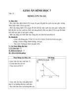 Giáo án Hình học 7 chương 2 bài 7: Định lý Pitago