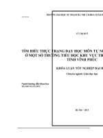 Tìm hiểu thực trạng dạy học môn Tự nhiên và Xã hội lớp 3 ở một số trường tiểu học khu vực Thành Phố Vĩnh Yên Tỉnh Vĩnh Phúc