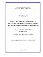 Quản lý hoạt động bồi dưỡng năng lực chuyên môn cho đội ngũ giáo viên ở trường tiểu học Lê Văn Tám, quận Hai Bà Trưng, Hà Nội (Luận văn thạc sĩ)