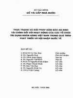 Thực trạng và giải pháp đảm bảo an ninh tài chính đối với hoạt động của các tổ chức tín dụng ngân hàng việt nam trong quá trình phát triển và hội nhập quốc tế 