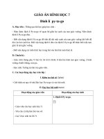 Giáo án Hình học 7 chương 2 bài 7: Định lý Pitago