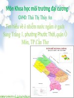 Tìm hiểu về ô nhiễm nước ngầm ở gạch Sang Trắng 1, phường Phước Thới, quận Ô Môn, TP.Cần Thơ