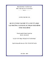 Quản lý đào tạo hệ vừa làm vừa học tại trường Cao đẳng sư phạm Thái Bình tỉnh Thái Bình (Luận văn thạc sĩ)