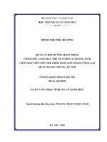 Quản lý bồi dưỡng hoạt động chăm sóc, giáo dục trẻ từ 03 đến 24 tháng tuổi cho giáo viên nhà trẻ khối mầm non ngoài công lập quận Hai Bà Trưng, Hà Nội (Luận văn thạc sĩ)