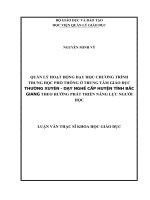 Quản lý hoạt động dạy học chương trình THPT ở trung tâm GDTX  Dạy nghề cấp huyện tỉnh Bắc Giang theo hướng phát triển năng lực người học (Luận văn thạc sĩ)