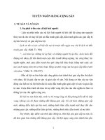 TL KINH điển tuyên ngôn của đảng cộng sản tư TƯỞNG của c mác và PH ĂNGGHEN về xây DỰNG ĐẢNG TRONG tác PHẨM TUYÊN NGÔN ĐẢNG CỘNG sản