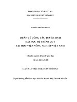 Quản lý công tác tuyển sinh Đại học hệ chính quy tại Học viện Nông nghiệp Việt Nam (tt)