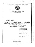 Nghiên cứu phương pháp xây dựng hệ thống tài liệu tích hợp cho hệ thống quản lý chất lượng theo ISO 90012000 và HACCP 