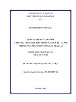 Quản lý đôi ngũ giáo viên ở trường THPT Đào Duy Từ  Hà Nội theo hướng phát triển năng lực nhà giáo (Luận văn thạc sĩ)