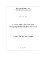 Quản lý phát triển năng lực sư phạm cho giáo viên mầm non quận Thanh Xuân  Hà Nội đáp ứng yêu cầu đổi mới giáo dục mầm non (Luận văn thạc sĩ)