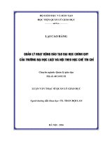 Quản lý hoạt động đào tạo Đại học chính quy của trường Đại học Luật Hà Nội theo học chế tín chỉ (Luận văn thạc sĩ)