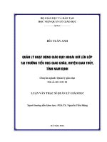 Quản lý hoạt động giáo dục ngoài giờ lên lớp tại trường tiểu học Giao Châu, huyện Giao Thủy, tỉnh Nam Định (Luận văn thạc sĩ)