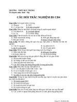 Câu hỏi trắc nghiệm Các Quy luật di truyền