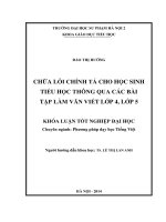 Chữa lỗi chính tả cho học sinh tiểu học thông qua các bài tập làm văn viết lớp 4, lớp 5 (2014) 