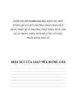 LUẬN văn tốt NGHIỆP đại học KHẢO sát mối TƯƠNG QUAN GIỮA PHƯƠNG PHÁP PHÂN TÍCH BẰNG THIẾT bị và PHƯƠNG PHÁP PHÂN TÍCH cảm QUAN TRONG PHÂN TÍCH độ CỨNG của sản PHẨM BÁNH BISCUIT