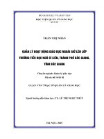 Quản lý hoạt động ngoài giờ lên lớp trường tiểu học Ngô Sĩ Liên, thành phố Bắc Giang, tỉnh Bắc Giang (Luận văn thạc sĩ)
