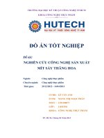 NGHIÊN cứu CÔNG NGHỆ sản XUẤT mít sấy THĂNG HOA 