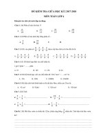 Bộ đề thi học kì 2 môn toán lớp 4 năm 2017   2018 theo thông tư 22 đề  (6) 