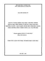 Quản lý hoạt động dạy học chương trình THPT ở trung tâm GDTX  Dạy nghề cấp huyện tỉnh Bắc Giang theo hướng phát triển năng lực người học (tt)