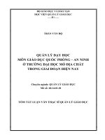 Quản lý hoạt động bồi dưỡng giáo viên mầm non trên địa bàn quận Hai Bà Trưng, thành phố Hà Nội trong bối cảnh đổi mới giáo dục hiện nay (tt)