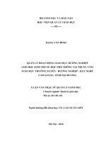 Quản lý hoạt động giáo dục hướng nghiệp cho học sinh THPT tại trung tâm GDTX  Hướng nghiệp  Dạy nghề Cẩm Giàng, tỉnh Hải Dương (Luận văn thạc sĩ)