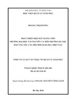 Phát triển đội ngũ giảng viên trường Đại học Tài nguyên và Môi trường Hà Nội đáp ứng yêu cầu đổi mới giáo dục hiện nay (tt)