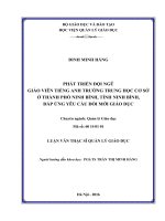 Phát triển đội ngũ giáo viên tiếng Anh trường trung học cơ sở ở thành phố Ninh Bình, tỉnh Ninh Bình đáp ứng yêu cầu đổi mới giáo dục