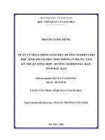 Quản lý hoạt động giáo dục hướng nghiệp cho học sinh THPT ở trung tâm kỹ thuật tổng hợp  hướng nghiệp Bắc Kạn, tỉnh Bắc Kạn (Luận văn thạc sĩ)