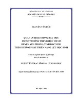 Quản lý hoạt động dạy học ở các trường THCS huyện Yên Phong, tỉnh Bắc Ninh theo hướng phát triển năng lực học sinh (Luận văn thạc sĩ)