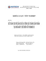 KẾ TOÁN CHI PHÍ sản XUẤT  TÍNH GIÁ THÀNH sản PHẨM tại NHÀ máy CHẾ BIẾN gỗ FORIMEX II 