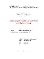 NGHIÊN cứu QUY TRÌNH sản XUẤT nước QUẢ lên MEN từ SƠRI 
