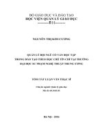 Quản lý đội ngũ cố vấn học tập trong đào tạo theo học chế tín chỉ tại trường Đại học Sư phạm Nghệ thuật TW (tt)