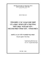 Tìm hiểu các loại ghi nhớ của học sinh lớp 4 trường tiểu học ngô quyền   thành phố vĩnh yên  vĩnh phúc (2014) 
