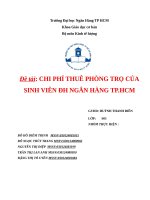 CHI PHÍ THUÊ PHÒNG TRỌ của SINH VIÊN đh NGÂN HÀNG TP HCM 