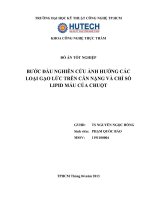 BƯỚC đầu NGHIÊN cứu ẢNH HƯỞNG các LOẠI gạo lức TRÊN cân NẶNG và CHỈ số LIPID máu của CHUỘT 