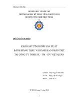 KHẢO sát TÌNH HÌNH sản XUẤT BÁNH MÀNG THẦU và BÁNH BAO NHÂN THỊT tại CÔNG TY TNHH SX – TM – DV VIỆT QUÁN 