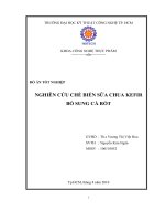 Nghiên cứu chế biến sữa chua kefir bổ sung cà rốt 