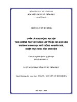 Quản lý hoạt động dạy học môn tiếng Anh tại trung tâm giáo dục thường xuyên tỉnh Thanh Hóa (Luận văn thạc sĩ)