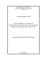 Quản lý đội ngũ cố vấn học tập trong đào tạo theo học chế tín chỉ tại trường Đại học Sư phạm Nghệ thuật TW (Luận văn thạc sĩ)